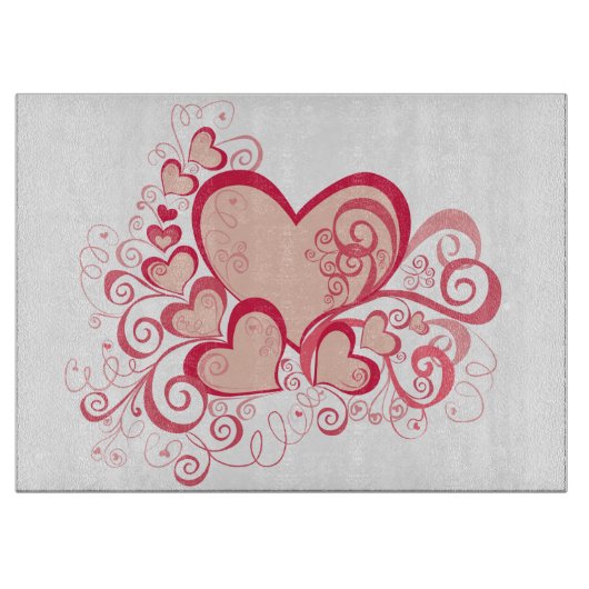 Valentijnsdag Glass Cutting Board Snijplank (Voorkant)