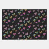 Valentijnsdag Glitter Colorful Hearts Inpakpapier Vel (Voorkant 3)
