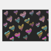 Valentijnsdag Glitter Colorful Hearts Inpakpapier Vel (Voorkant 2)