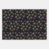 Valentijnsdag Glitter Colorful Hearts Inpakpapier Vel (Voorkant)