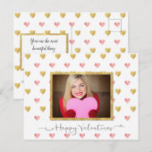 Valentijnsdag Glitter Heart Script Foto Briefkaart (Voorkant / Achterkant)