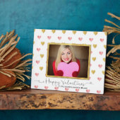 Valentijnsdag Glitter Heart Script - Foto Plaque Fotoplaat (Zijkant)