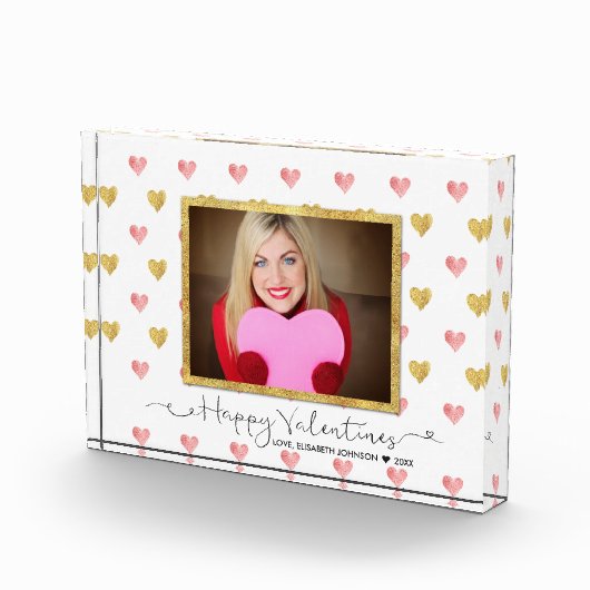 Valentijnsdag Glitter Heart Script - Fotoblok (Rechts)