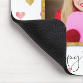 Valentijnsdag Glitter Heart Script Photo Mousepad Muismat (Hoek)