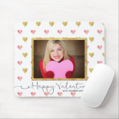Valentijnsdag Glitter Heart Script Photo Mousepad Muismat (Met muis)