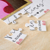 Valentijnsdag Glitter Heart Script Photo - Puzzle Legpuzzel (Zijkant)