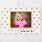 Valentijnsdag Glitter Hearts Food Label Voedselcontainer Etiket (Enkel label)