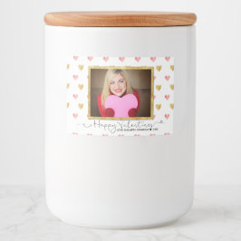 Valentijnsdag Glitter Hearts Food Label Voedselcontainer Etiket