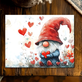 Valentijnsdag Gnome Feestdagenkaart