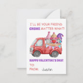 Valentijnsdag Gnome Friends Classroom Kind Kindere Notitiekaartje (Voorkant)