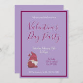 Valentijnsdag Gnome Invitation Kaart (Voorkant / Achterkant)
