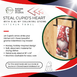 Valentijnsdag Gnome Keuken Handdoeken