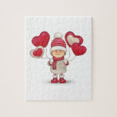Valentijnsdag gnome. legpuzzel (Verticaal)