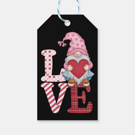Valentijnsdag Gnome liefde paar geschenken voor ha Cadeaulabel (Achterkant)