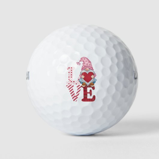Valentijnsdag Gnome liefde paar geschenken voor ha Golfballen (Voorkant)