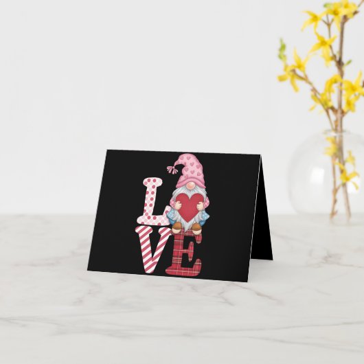 Valentijnsdag Gnome liefde paar geschenken voor ha Kaart (Gele Bloem)