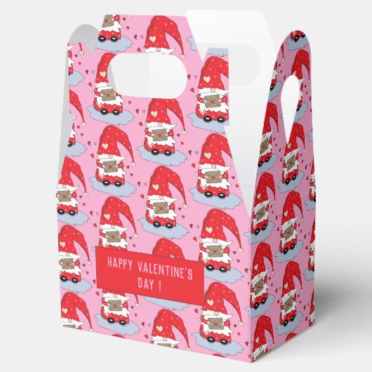 Valentijnsdag Gnome Pattern Roze Favor Boxes Bedankdoosjes (Geopend)