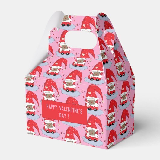 Valentijnsdag Gnome Pattern Roze Favor Boxes Bedankdoosjes (Voorkant Zijde)