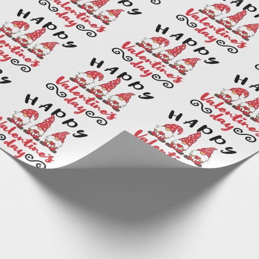 Valentijnsdag Gnome Swedish Tomte Cadeaupapier (Hoek)