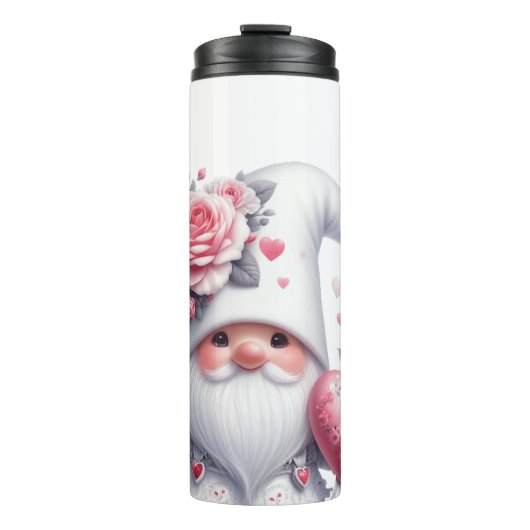 Valentijnsdag Gnome Thermische Tumbler Thermosbeker (Voorkant)
