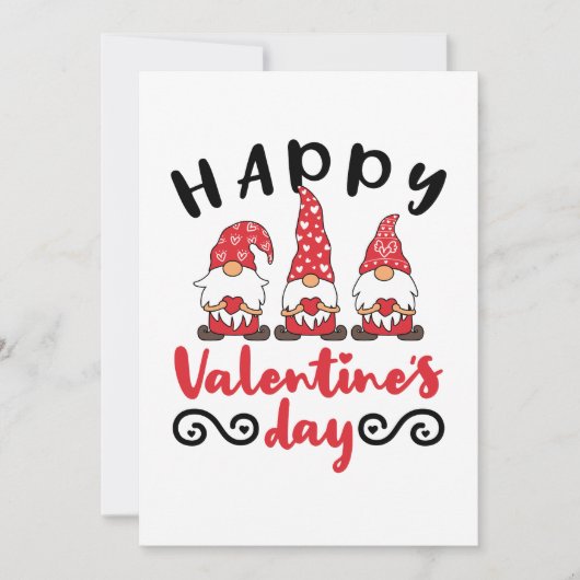 Valentijnsdag Gnome Zweedse Tomte Feestdagenkaart (Voorkant)