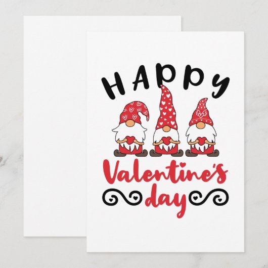 Valentijnsdag Gnome Zweedse Tomte Feestdagenkaart (Voorkant / Achterkant)