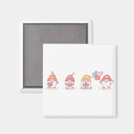 Valentijnsdag gnomen. magneet (Voorkant / Achterkant)