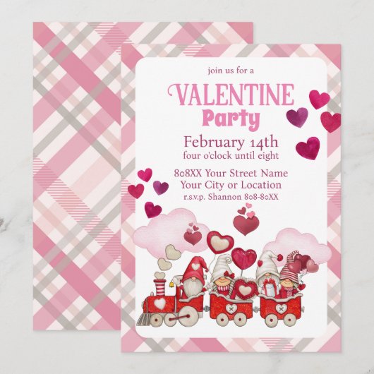 Valentijnsdag Gnomen op trein Kaart (Voorkant / Achterkant)