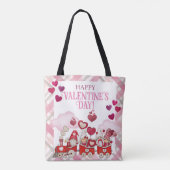 Valentijnsdag Gnomen op trein Tote Bag (Achterkant)