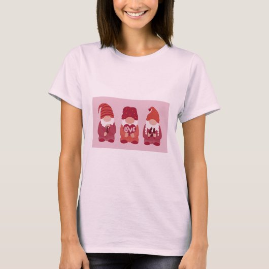 Valentijnsdag gnomen schattige schepsels t-shirt (Voorkant)