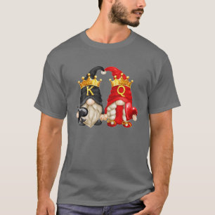 Valentijnsdag Gnomes koning der Spaden en koningin T-shirt