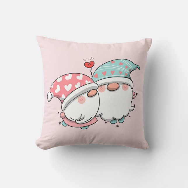 Valentijnsdag Gnomes Sierkussen (Voorkant)