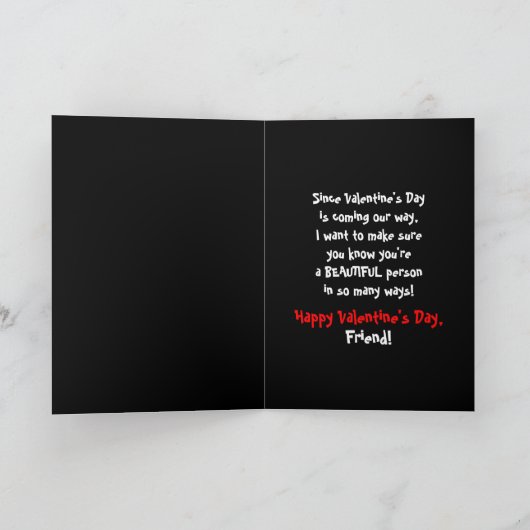 Valentijnsdag - GOEDE VRIEND- Teddybeer/Rode Roos Feestdagen Kaart (Binnen)