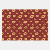 Valentijnsdag GOLD GLITTER CONFETTI KISSES Inpakpapier Vel (Voorkant 2)
