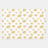 Valentijnsdag GOLD GLITTER CONFETTI KISSES Inpakpapier Vel (Voorkant)