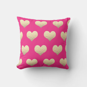 Valentijnsdag Gold Heart Pattern roze Cute Girly Buitenkussen