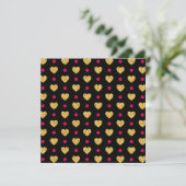 Valentijnsdag Gold Hearts Patroon (Staand voorkant)