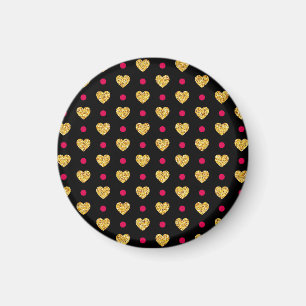 Valentijnsdag Gold Hearts Patroon Magneet