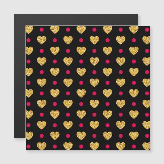 Valentijnsdag Gold Hearts Pattern-23655 (Voorkant / Achterkant)