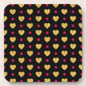 Valentijnsdag Gold Hearts Pattern-23655 Bier Onderzetter (Voorkant)