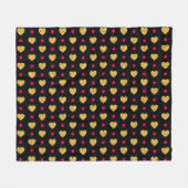 Valentijnsdag Gold Hearts Pattern-23655 Fleece Deken (Voorkant (Horizontaal))