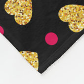 Valentijnsdag Gold Hearts Pattern-23655 Fleece Deken (Hoek)