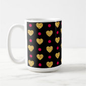 Valentijnsdag Gold Hearts Pattern-23655 Koffiemok (Links)
