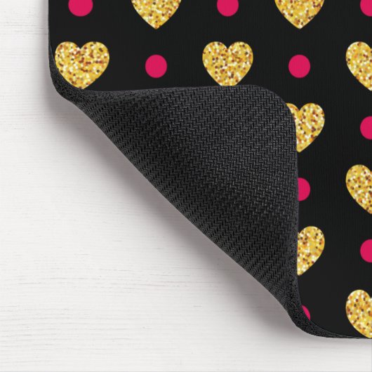 Valentijnsdag Gold Hearts Pattern-23655 Muismat (Hoek)