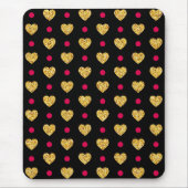 Valentijnsdag Gold Hearts Pattern-23655 Muismat (Voorkant)