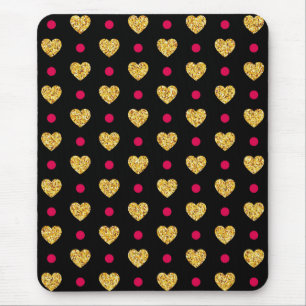 Valentijnsdag Gold Hearts Pattern-23655 Muismat