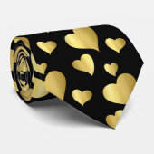 Valentijnsdag Gold Hearts Sweethearts Stropdas (Opgerold)