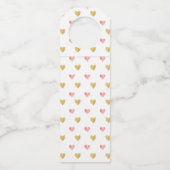 Valentijnsdag Gold Pink Glitter Hearts Flessenhanger (Achterkant)