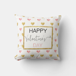 Valentijnsdag Gold Pink Glitter Hearts - Pillow Kussen