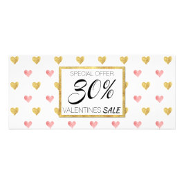 Valentijnsdag Gold Pink Hearts - Korting Kaart